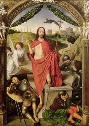 La Résurrection, panneau central du Triptyque de la Résurrection, v. 1485-90